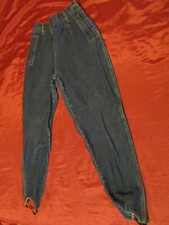 Vintage 80s High Waisted Stirrup Jeans Pants LizWear Sz 10 Waist 24 Womens Retro