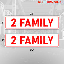2 Family 6"x24" REAL ESTATE RIDER SIGNS Double Sided 2PK - Visible  Durable