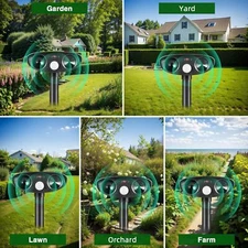 Black Single Ultrasonic Repeller - Great for House/Balcony Pest Prevention