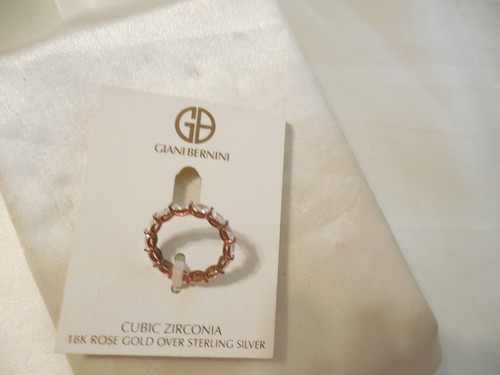 Giani Bernini18k Rose Gold/S. Silver Cub. Zirconia size 7Eternity Ring F533 $120