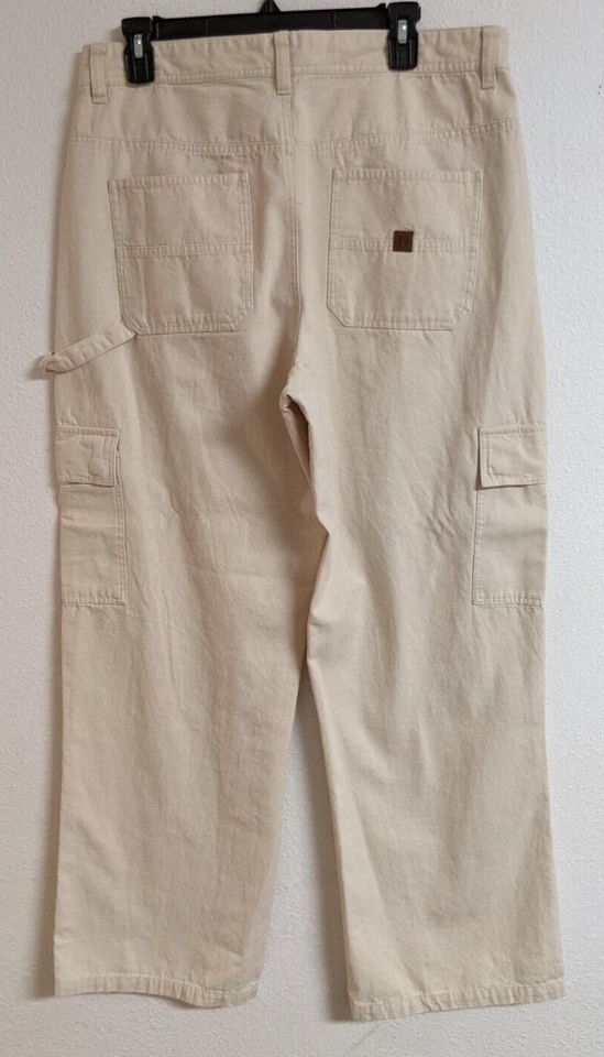Pantalones cargo para mujer ROXY Off White zurdos talla XL ¡USADOS UNA VEZ! Foto 4 de 4