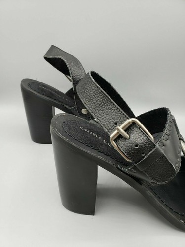 $79 New box Chinese Laundry Womens Golden Black Strap Leather Sandals Size 7.0 M - Picture 5 of 9