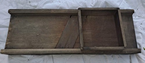 Rustic Primitive Cabbage Kraut Slaw Cutter Wooden Metal Slicer Shredder W/Box - Picture 2 of 7