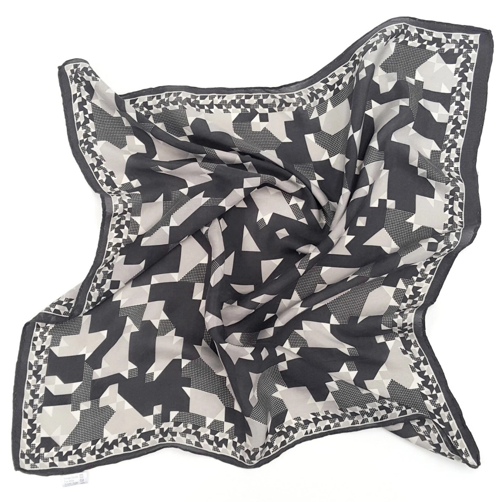 Foulard carré foulard soie mousseline bandana géométrique camouflage charbon carre 21