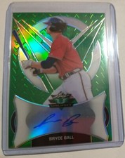 BRYCE BALL 2019 LEAF VALIANT RC AUTO GREEN PRISMATIC 5/75 SP BRAVES 