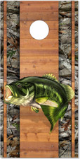 Bass Wood Planks Camo Cornhole Wrap Bag Toss Skin Decal Sticker