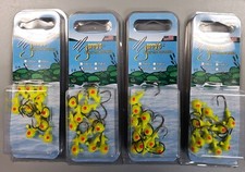 4 Pk-1/32oz Chartreuse Round Head Jig Head with Keeper #2 Hook  10 Per Pack BR5