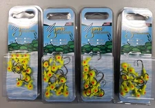 4 Pk-1/32oz Chartreuse Round Head Jig Head with Keeper #2 Hook  10 Per Pack BR5