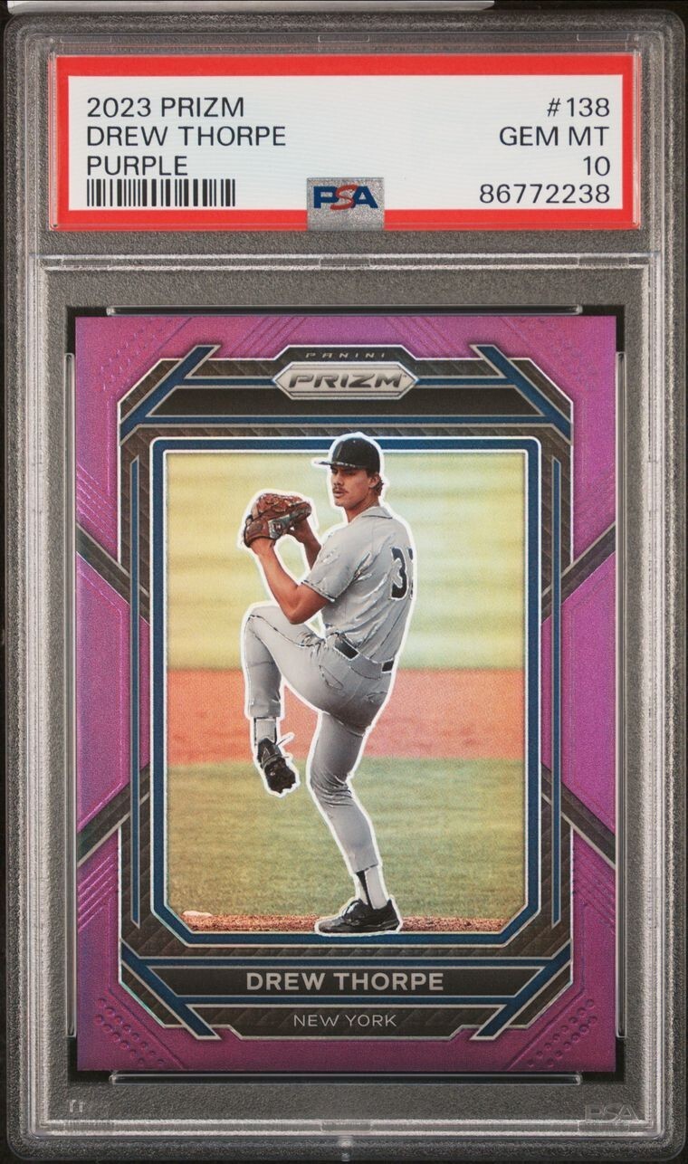 DREW THORPE 2023 Panini PRIZM #138 [PURPLE 68/99]--PSA 10--P1--NY/CHI. WHITE SOX