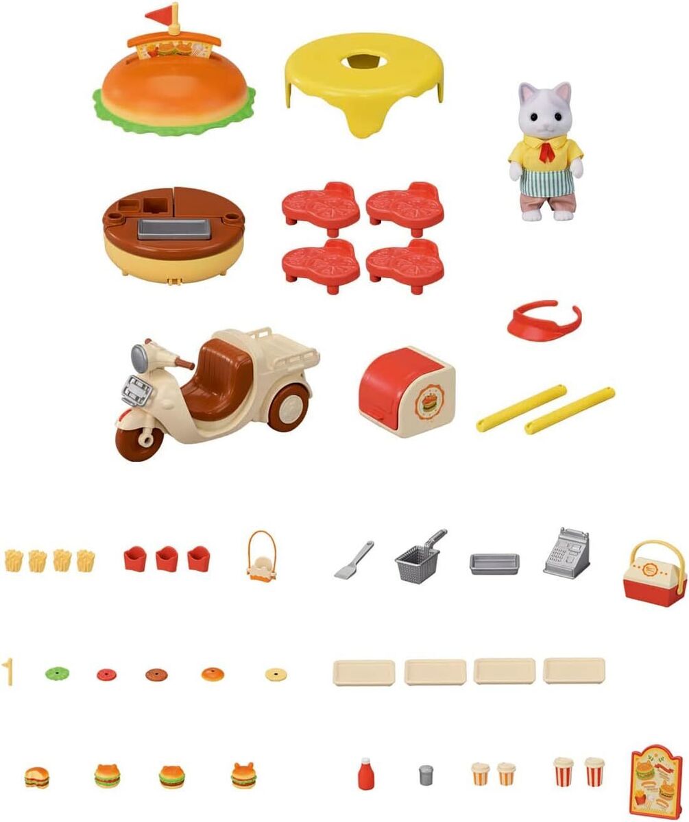 Sylvanian Families Hamburger Wagon Epoch Calico Critters MI Sylvanian Families Hamburger Wagon Epoch Calico Critters MI