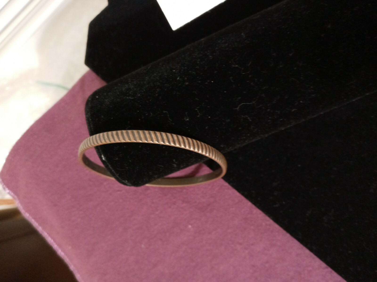 Vintage Solid Copper Bangle Ribbed Bracelets each… - image 5