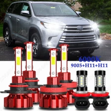 para For Toyota Highlander 2014-2018 2019 Combo de faros LED + luces antiniebla