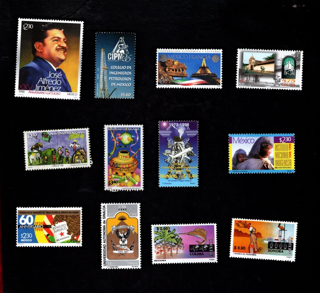 Mexico sc#2103-12,2125,2134 (1998-9) MNH