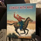 Vintage Schylling Cowboy with Whip Wind up Tin Toy New