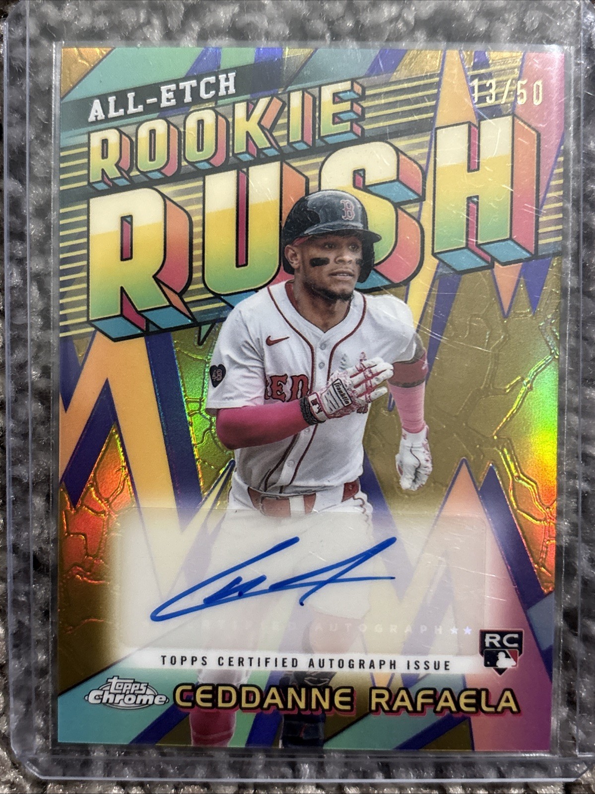 2024 Topps Chrome Update Ceddanne Rafaela Auto All Etch Rookie Rush Gold /50 #CR