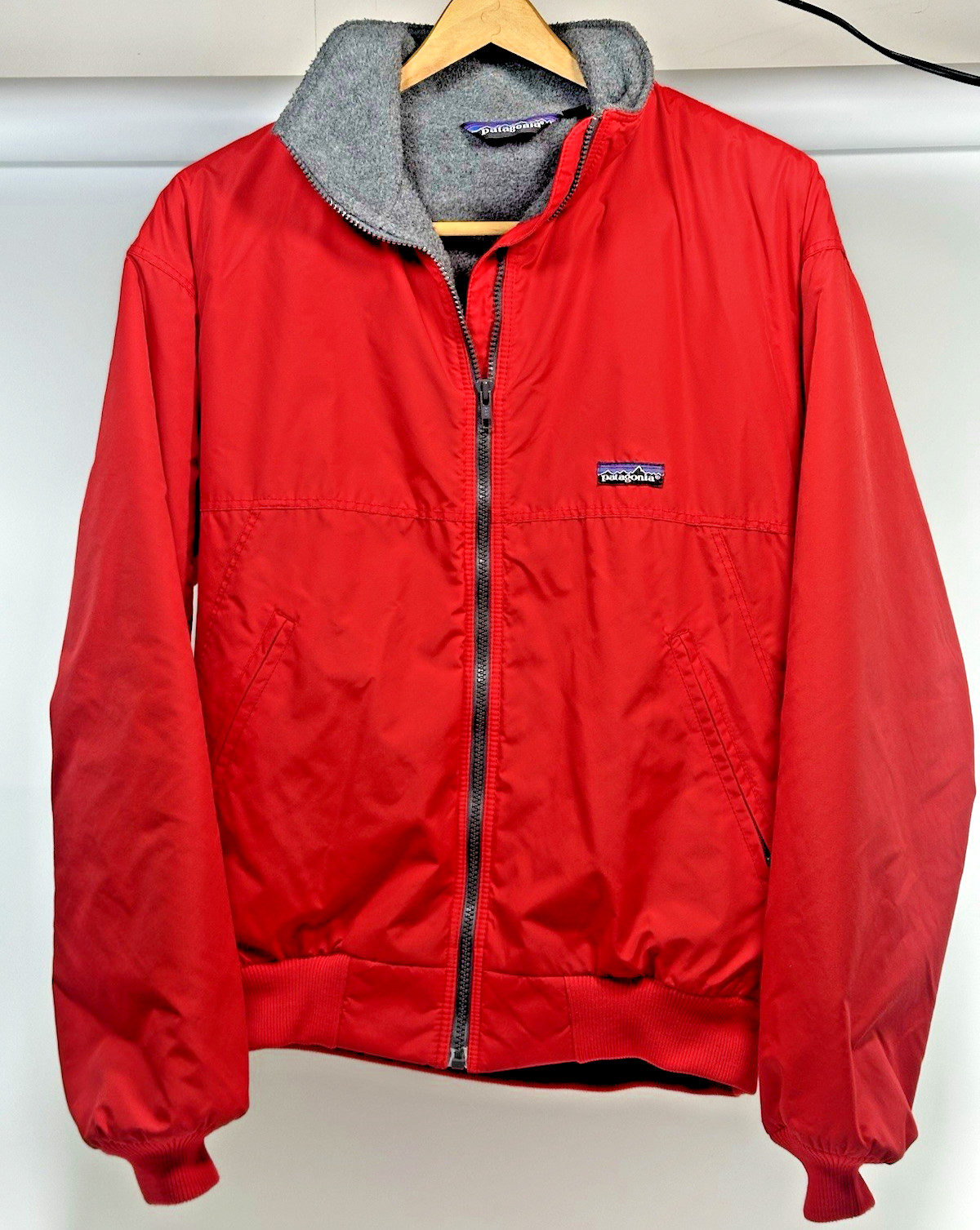 Vintage 90s Made in USA Patagonia Synchilla Fleece Lined Red Shell Jacket Medium
