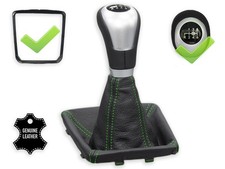 SCHALTKNAUF FUR MERCEDES CLA C117 X117 SCHALTMANSCHETTE LEDER NAHT GRUN + RAHMEN