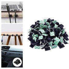 100 Pcs Self-Adhesive Cable Clips Wire Holder Cord Organizer Management Clamp