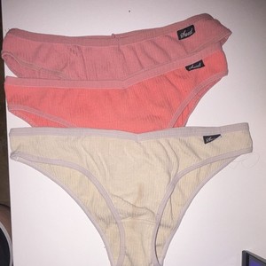 Gym Sweet 3-Pack Women's Ribbed Cotton Stretch Bikini Panties  S