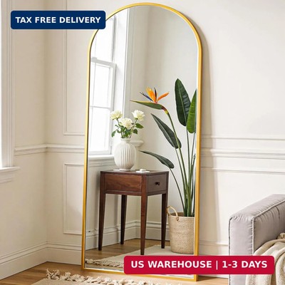 OLIXIS 64''x 21.5'' Arched Mirror Full Length, Full Body Mirror with Stand, Hangin