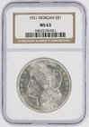 1921  Morgan Dollar NGC MS63 Philadelphia Minted Silver Dollar No Reserve