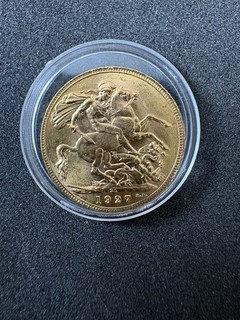 Moneda de oro soberana de Sudáfrica 1927 completa