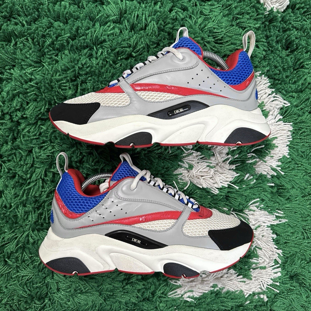 Dior B22 Sneakers in Grey Red Blue White - Size 9 / EU 42 - Clean Style