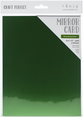 Craft Perfect Mirror Cardstock 8.5X11 5/Pkg Flourishing Green