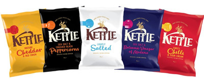 Kettle Kartoffelchips 12er Pack Box 80g pro Packung Meersalz & schwarzer Pfeffer, reifer Ch