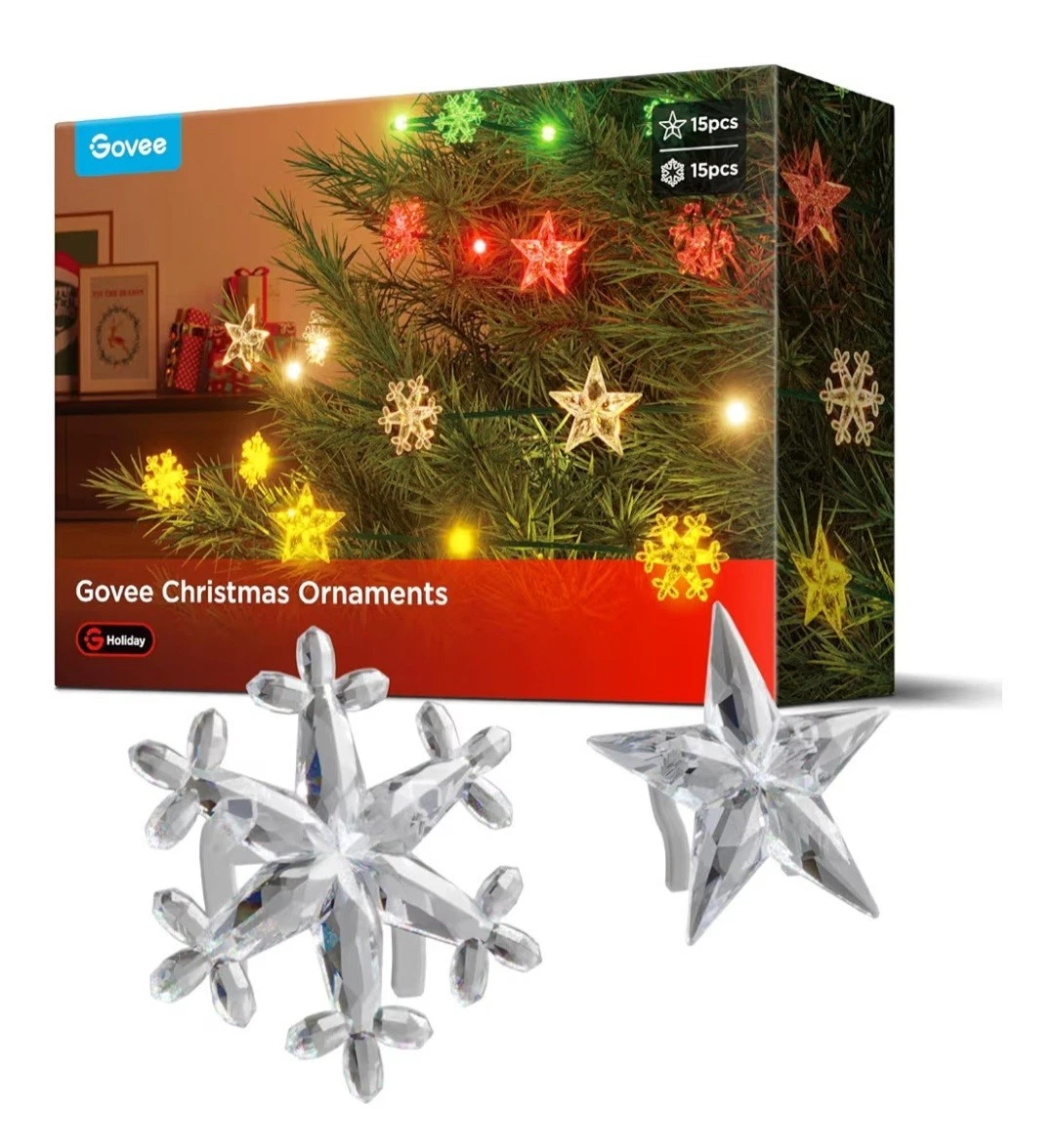 Govee Christmas Ornaments for Govee Christmas Lights, 30Pcs Clear Wire Clips
Opens in a new window o