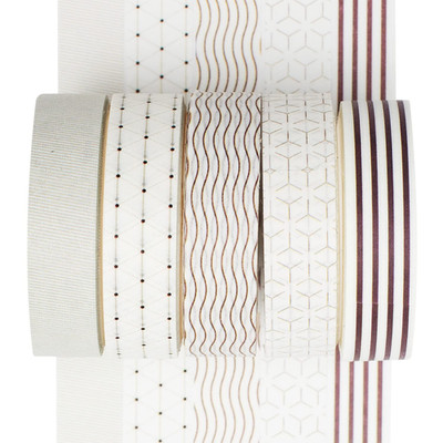 5 Rollen Washi Tape Set Kreative Basic Dünn Dekorative Bänder für Kunst, DIY Han