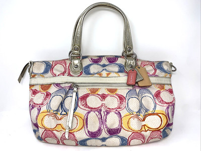 Coach Poppy Dream C Glam Tote K1173-19022 Multicolor Signature Purse Zip Tote