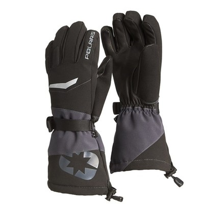 Polaris Youth Northstar Snowmobile Gloves Water Resistant Warm Insulated Black