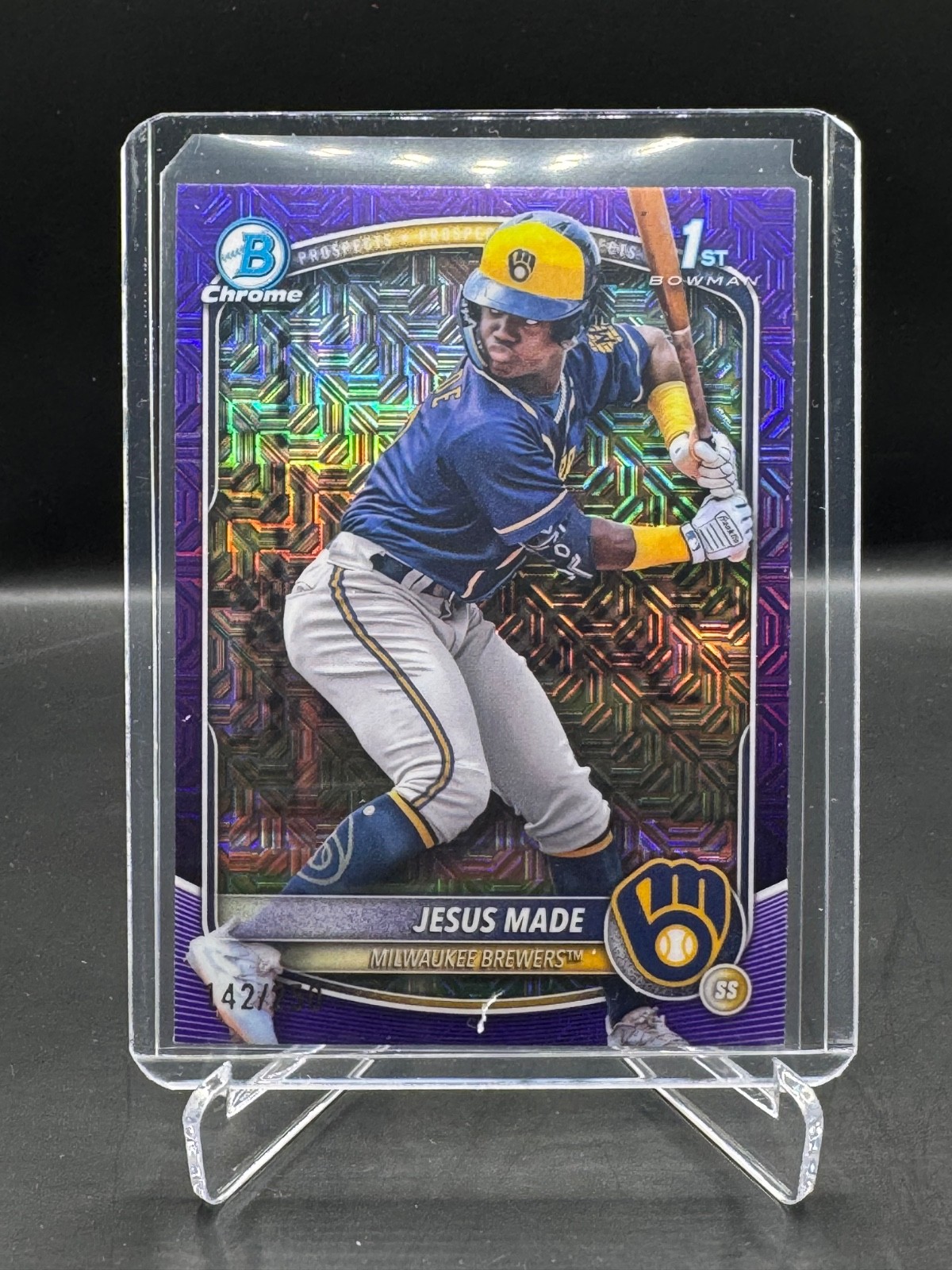 2025 BOWMAN CHROME! JESUS MADE! 1ST BOWMAN! PURPLE MEGA REFRACTOR! #/250!