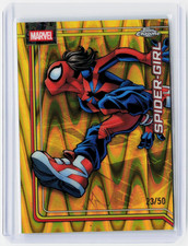 Spider-Girl 2026 Topps Chrome Marvel /50 Gold Raywave Refractor Parallel #161
