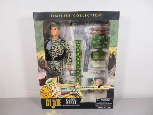 G I Joe Timeless Collection Green Beret Machine Gun Outpost Set 12" 2001 Sealed