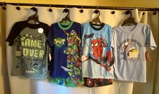 Four Pairs Of Boy  s 4/5 Summer Two-Piece Pajama Sets. New With Tags.