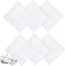 6 Pcs Handkerchiefs for Men, 100 Soft Cotton White Men'S Handkerchiefs, Large C