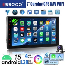Autoradio 2 DIN 7 pollici Apple Carplay Android 15 4+128G Bluetooth GPS WIFI fotocamera