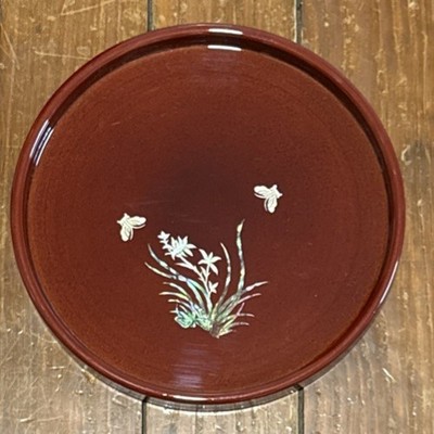 Najeon Chilgi Korean Lacquer Mother of Pearl Wood Red Asian Butterflies Crafted
