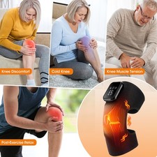 Cordless Knee Massager with 3 Vibration Modes, 3 Heating Levels for Pain Relief