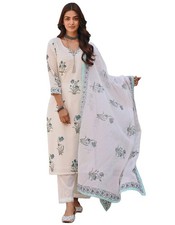 GoSriKi Women's Rayon Blend Straight Printed Kurta with Pant  Dupatta