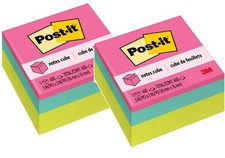 Post-It 3 x 3 Sticky Notes 800 Sheets Total Multi Color Cube 400 Each