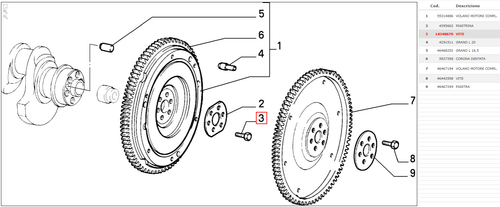 BULLONE VOLANO MOTORE FIAT BRAVO PUNTO TIPO UNO LANCIA DELTA Y10 - FIAT 14348670 - Imagen 4 de 4