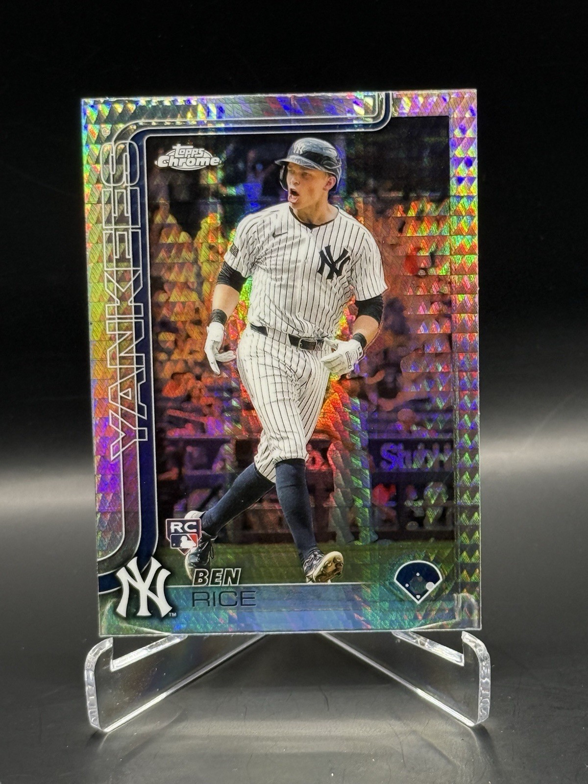 2025 Topps Chrome Ben Rice RC Prism Refractor Rookie #139 Yankees