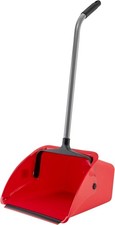 New Jumbo Dust Pan 14 in. Red Heavy-Duty Plastic Upright Handle Snap Locks