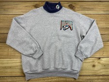 VTG 90s NFL Majestic Miami Dolphins Turtle Neck Sweatshirt Sz L Retro Logo