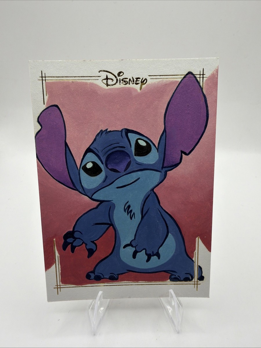2026 Topps Disney Neon Stitch One-of-One Hand-Drawn Sketch Auto