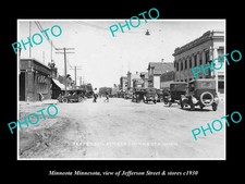 Minneota Minnesota View Of Jefferson & Stores c1930 Old Large Historic Photo