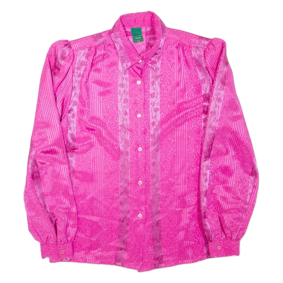 DESIGN - Maglietta comoda a maniche lunghe a righe rosa e bianca